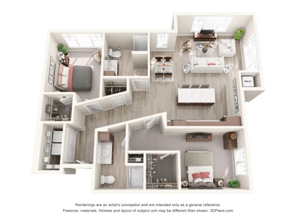 2 bed 2 bath O 2 bed 2 bath O at The Winslow 62+ Apartments, Minnesota