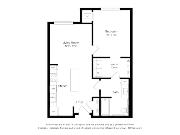 2D floor plan with a bedroom and bathroom