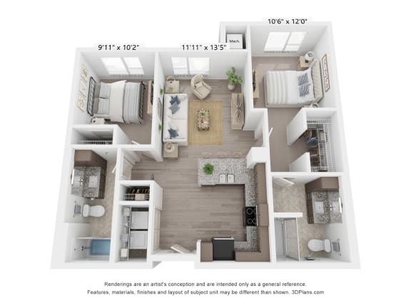 a floor plan of a house with a bedroom and a living room