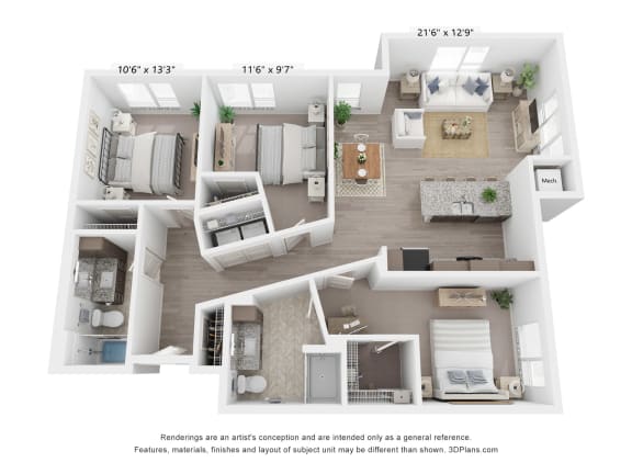 a 1 bedroom floorplan is shown in this image
