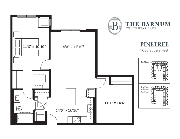 Pinetree Floor Plan Pinetree Floor Plan at The Barnum, Minnesota, 55110