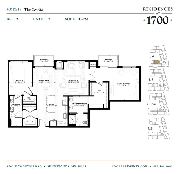 The Cecelia Floor plan at Residences at 1700, Minnesota