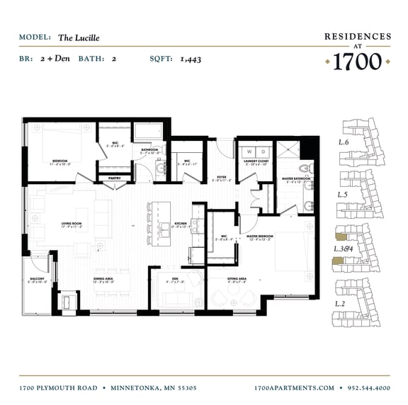 The Lucille Floor plan at Residences at 1700, Minnesota