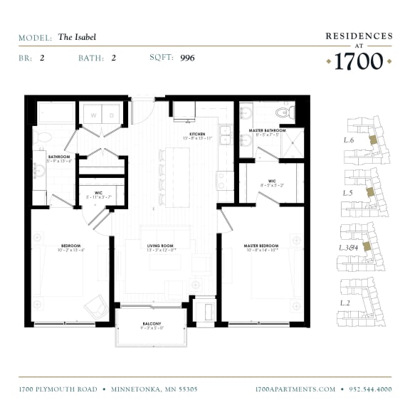 The Isabel 2 bedroom floor plan