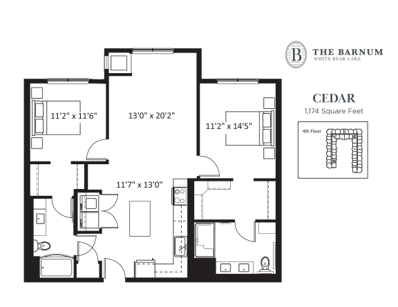 Cedar Floor Plan Cedar Floor Plan at The Barnum, Minnesota, 55110
