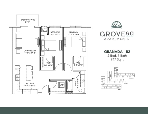 Floor Plan  Granada - B2 Floor Plan at Grove80 Apartments, Cottage Grove, MN