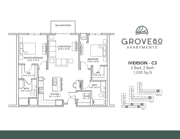 Iverson - C3 Floor Plan at Grove80 Apartments, Cottage Grove, Minnesota