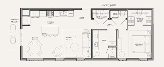A black and white floor plan of a house with labeled rooms.