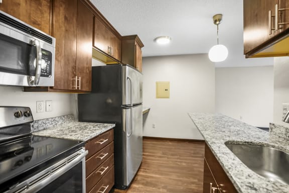 Functional Kitchen at 2800 Girard Apartments, Minneapolis, 55408