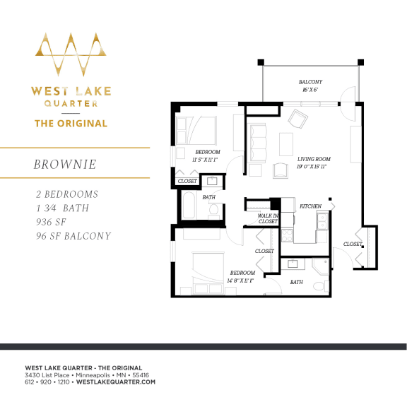 Floor Plan  Brownie Floor Plan at The Original at West Lake Quarter, Minneapolis, 55416