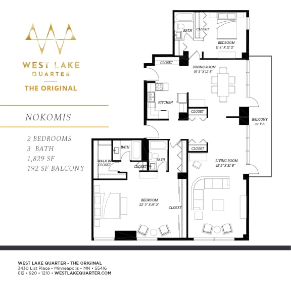Floor Plan  Nokomis Floor Plan at The Original at West Lake Quarter, Minneapolis, MN