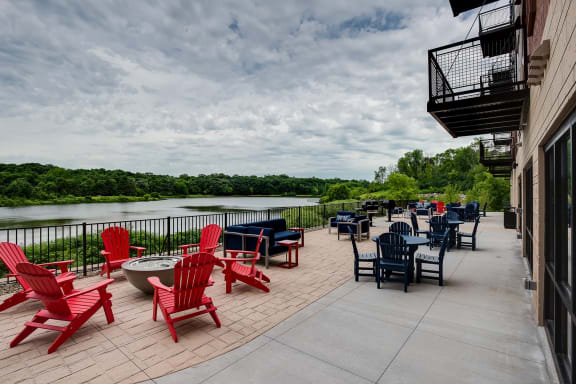 outdoor patio at Lake Jonathan Flats, Chaska, 55318