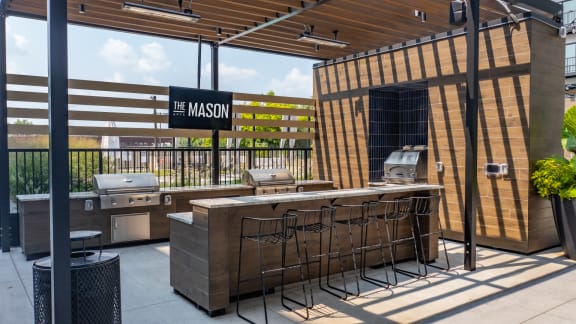Outdoor Grill And Patio at The Mason, St. Paul, Minnesota