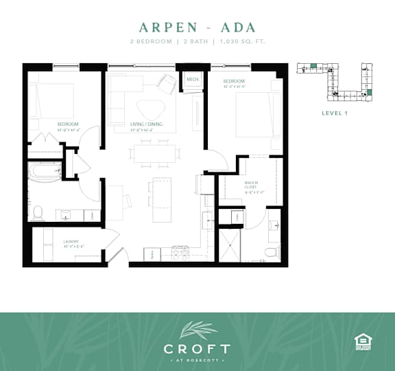 ARPEN ADA Floor Plan at Croft at Rosecott, Minnesota