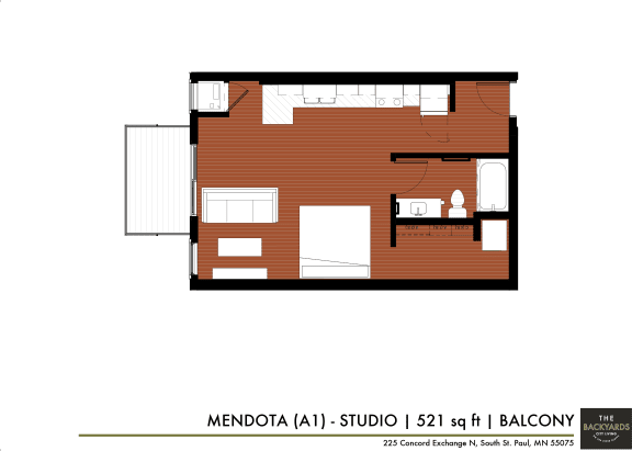 a floor plan of a small house at The Yards and Backyards, MN 55075