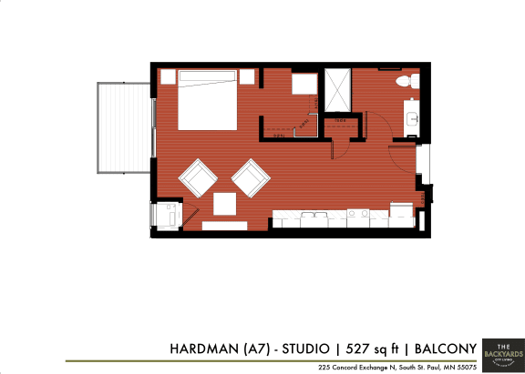 a floor plan of a small house at The Yards and Backyards, Saint Paul, Minnesota  55075