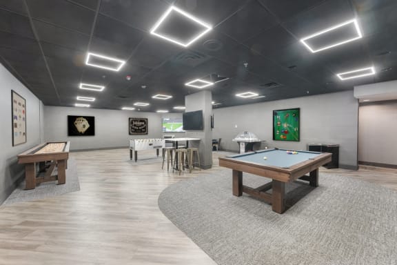 Billiards Table In Game Room at Aire MSP Apartments, Bloomington, MN, 55425