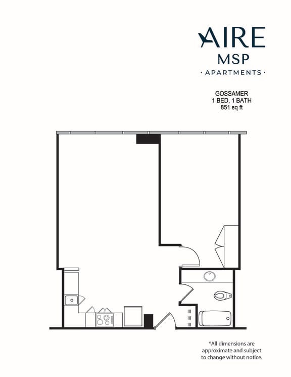 AireMSP_Gossamer_1br-851sf floor plam at Aire MSP Apartments, Bloomington, Minnesota