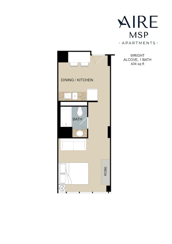 Wright Floor Plan at AIRE MSP Apartments, Bloomington, 55425