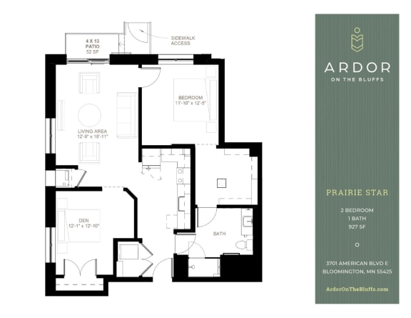 2 bed 1 bath at Ardor on the Bluffs South Loop Residences Apartments, Minnesota