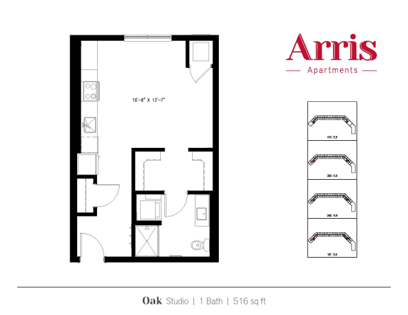 Oak Floor Plan at Arris Apartments - Opening August!, Minnesota, 55044