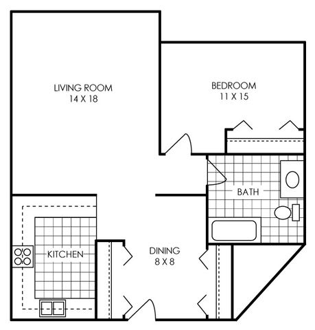 floor plan photo of the maple one bedroom at audenn apartments in bloomington, mn