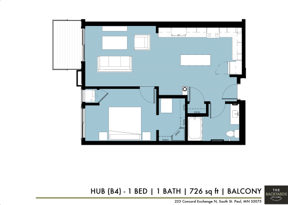 a floor plan of the hudson loft at The Yards and Backyards, Minnesota
