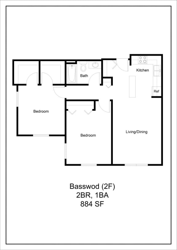 a floor plan of a house at Briarcliff Apartments, a 55+ Community, Minnesota