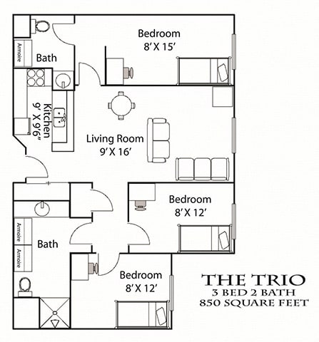 Floor Plan  Trio Floorplan Bierman Place Apartments in Minneapolis, MN_Trio