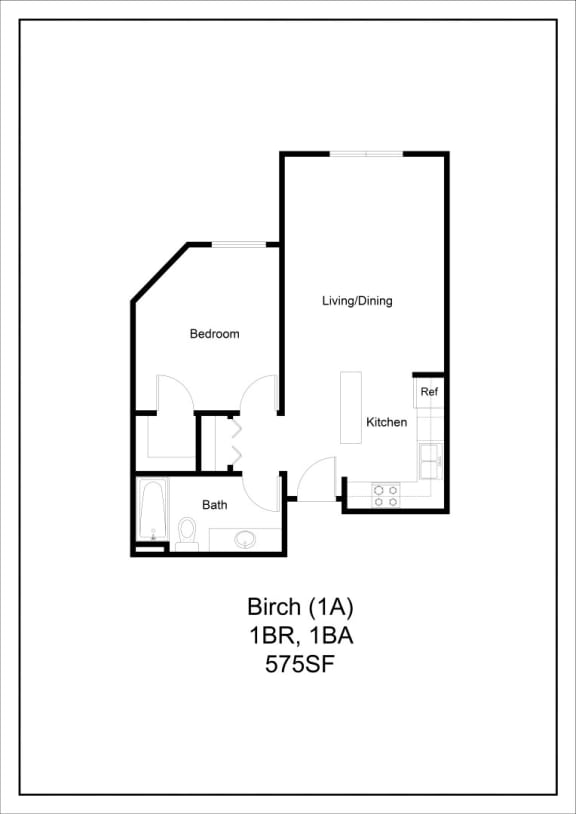 a floor plan of a small house at Briarcliff Apartments, a 55+ Community, Mahtomedi, Minnesota