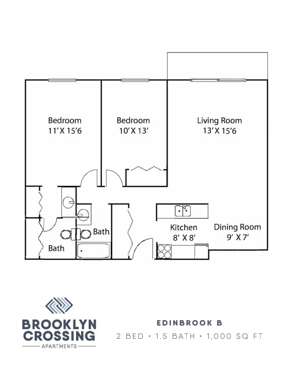 a floor plan of the brooklyn crossing apartments