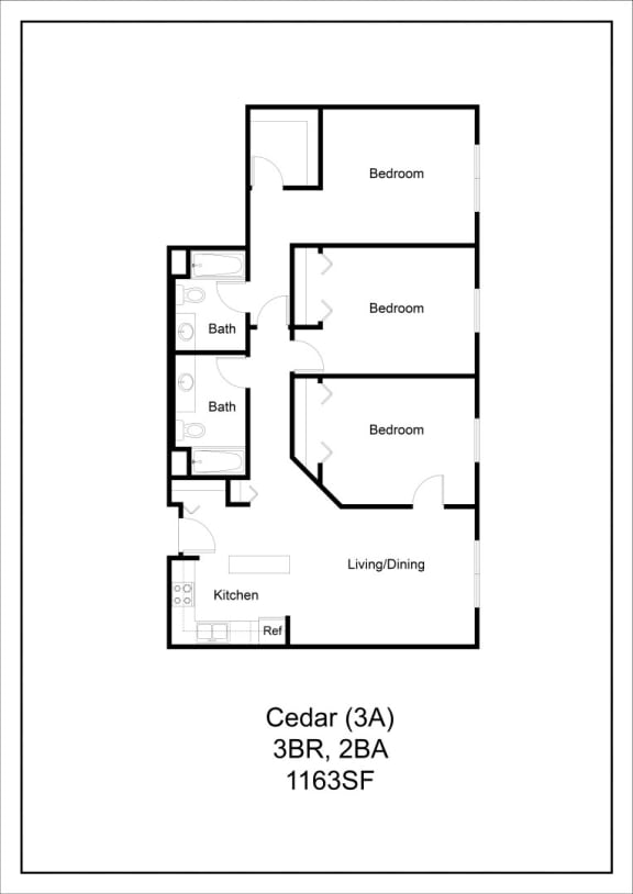 a floor plan of a house at Briarcliff Apartments, a 55+ Community, Mahtomedi, MN, 55115