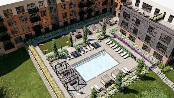 Aerial View Of Pool at Copper at Rosecott, Minnesota, 55068
