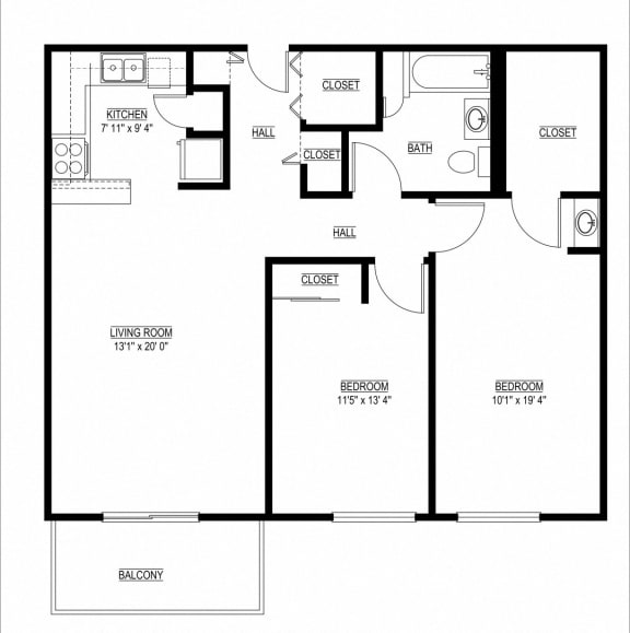 Edenvale Apartments in Eden Prairie, MN  2 BR SPRUCE (Large)