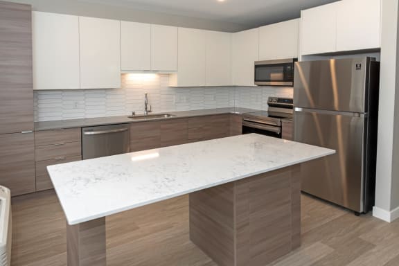 Refrigerator And Kitchen Appliances at Grove80 Apartments, Cottage Grove, 55016