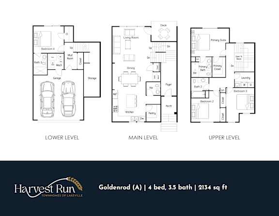 A diagram shows the layout of a house with three levels.