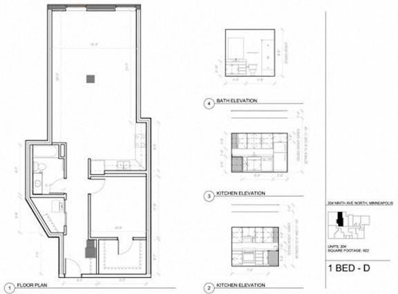 1D Floor Plan 1D Floor Plan at Gurley Lofts, Minneapolis, MN 55401