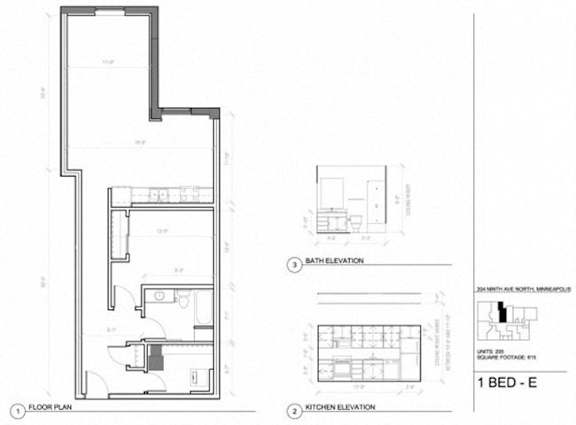 1E Floor Plan 1E Floor Plan at Gurley Lofts, Minneapolis, MN