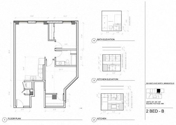2B Floor Plan 2B Floor Plan at Gurley Lofts, Minneapolis