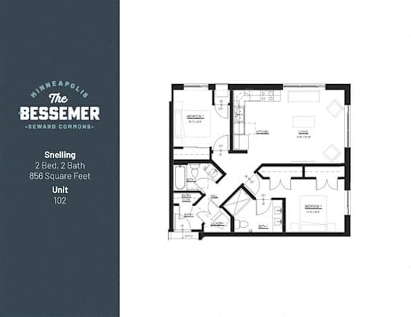 2Bed 2Bath 826 Sq.Ft._1 at The Bessemer at Seward Commons Apartments, Minnesota