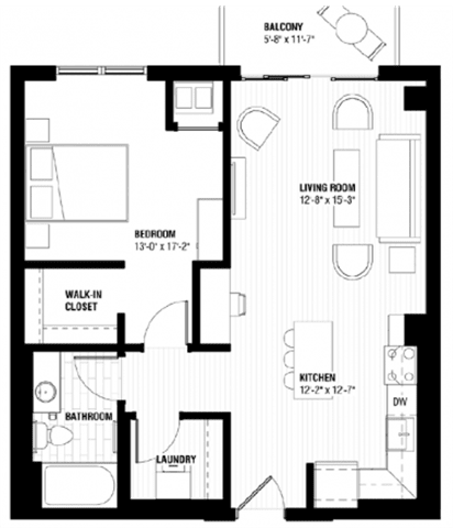 A black and white image of a floor plan for a house.