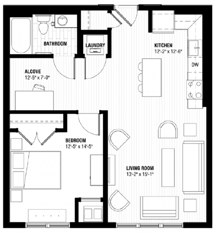 A black and white image of a floor plan for a house.