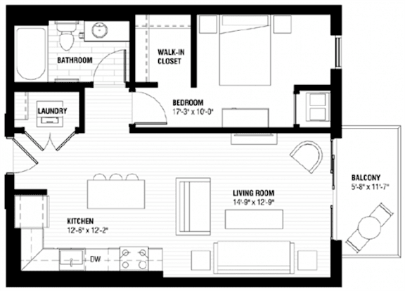 A black and white image of a floor plan for a house.