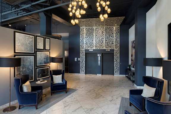 Designer Lighting in Lobby at Residences at 1700, Minnesota, 55305