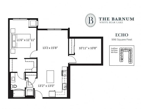 1BedDenEcho at The Barnum Apartments, Minnesota, 55110