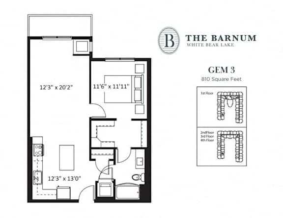 1BedGem31 at The Barnum Apartments, MN, 55110