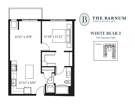 1BedWhiteBear21 at The Barnum Apartments, Minnesota