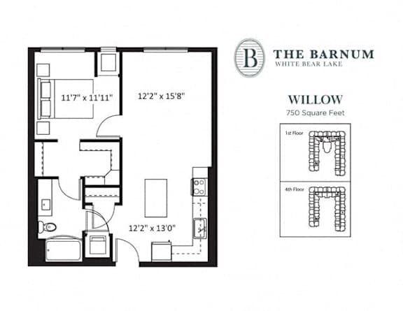 1BedWillow11 at The Barnum Apartments, White Bear Lake, Minnesota