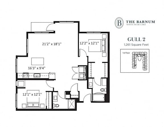2BedGull2 at The Barnum Apartments, White Bear Lake