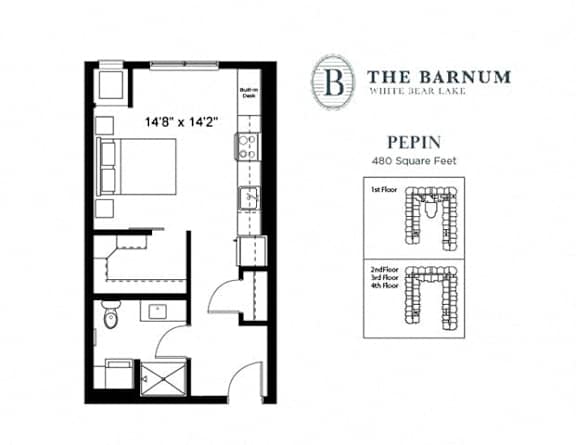 StudioPepin1 at The Barnum Apartments, White Bear Lake, Minnesota